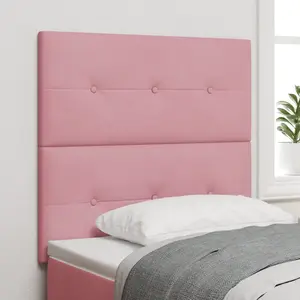 vidaXL Tête de lit LED Rose 80 cm Velours pas cher