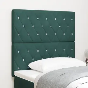 vidaXL Tête de lit LED vert foncé 100 cm en velours pas cher
