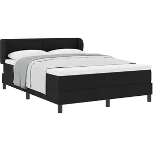 vidaXL Lit boxspring avec matelas avec matelas Noir 160 x 200 cm tissu pas cher