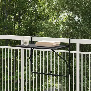 Comparateur de prix : vidaXL Table De Balcon Pliable Vidaxl Noir 60x40 Cm En Acier