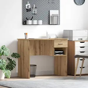 Comparateur de prix : vidaXL Bureau Chêne artisanal 90 x 49 x 75 cm Bois d'ingénierie