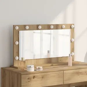 Comparateur de prix : vidaXL vidaXL Miroir de vanity Chêne artisanal Panneau de particules