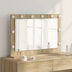Comparateur de prix : vidaXL vidaXL Miroir de Vanité Chêne Sonoma Bois d'ingénierie, Verre
