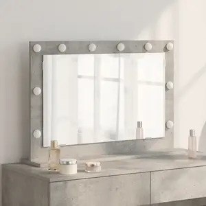 Comparateur de prix : vidaXL vidaXL Miroir de beauté Gris béton Verre 80 x 55 x 18 cm Miroir