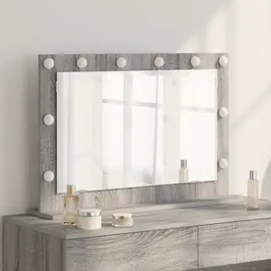 Comparateur de prix : vidaXL Vidaxl Miroir De Vanité Gris Sonoma Panneau De Particules 80 X 55 X 18 Cm