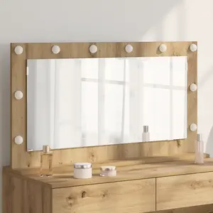 Comparateur de prix : vidaXL vidaXL Miroir de vanité Chêne fait main Bois et verre 100 x 55 cm