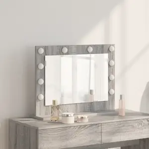 vidaXL Vidaxl Miroir De Vanité Gris Sonoma Mdf, Verre 60 X 45 X 18 Cm pas cher