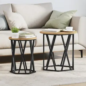 vidaXL Tables D'appoint Vidaxl 2 Pcs En Bois D'ingénierie pas cher