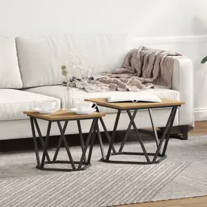 vidaXL Table Basse Vidaxl Chêne Fer Pb pas cher
