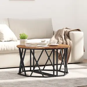 vidaXL Table Basse Vidaxl Bois Ancien 80x80x42 Cm En Bois Élégué pas cher
