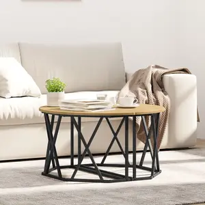 vidaXL Table basse Chêne artisanal 80 x 80 x 42 cm pas cher