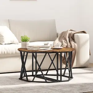 vidaXL Table basse Chêne fumé 80 x 80 x 42 cm pas cher