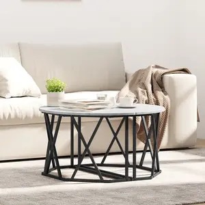 vidaXL Table Basse Vidaxl Grise Sonoma 80x80x42 Cm En Bois Composite pas cher