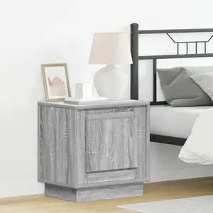 vidaXL Cabinet de chevet Gris 44 x 34,5 x 45 cm Bois d'ingénierie pas cher