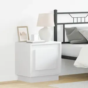 vidaXL Cabinet de chevet Blanc 44 x 34,5 x 45 cm Bois d'ingénierie pas cher