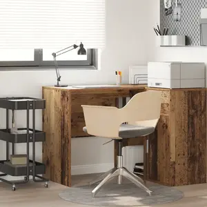 vidaXL Vidaxl Bureau D'écriture Bois Vieilli Bois D'ingénierie Petit Rangement pas cher