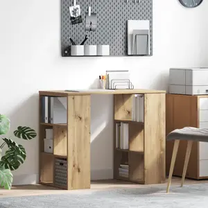 vidaXL Vidaxl Bureau D'angle Chêne Artisanal Bois D'ingénierie Moyen Élégant pas cher
