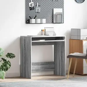 vidaXL Vidaxl Bureau D'ordinateur Gris Sonoma Bois D'ingénierie Compact Simple pas cher