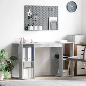 vidaXL Vidaxl Bureau Gris Gris Béton pas cher