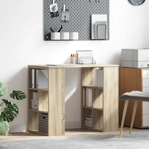 vidaXL Vidaxl Bureau D'angle Chêne Sonoma Mdf Moyen Bureau D'angle Chêne Sonoma pas cher