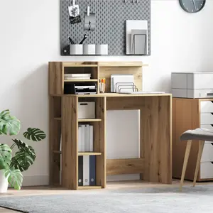 vidaXL Bureau Chêne artisanal 90 x 48 x 101,5 cm Bois d'ingénierie