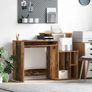 Comparateur de prix : vidaXL Vidaxl Bureau Avec Rangement Vieux Bois 120.5x44x88.5 Cm Bois D'ingénierie