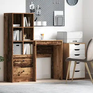 vidaXL Bureau d'écriture rustique Bois ancien Bois d'ingénierie pas cher