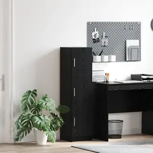vidaXL Haut Armoire Chêne noir 31.5 x 32 x 122.5 cm pas cher