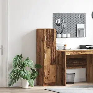 vidaXL Vidaxl Buffet Marron Bois Usé Faux Bois Compact Buffet Marron pas cher