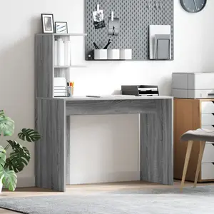 vidaXL Vidaxl Bureau D'écriture Gris Gris Sonoma Panneau De Particules pas cher