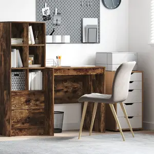vidaXL Vidaxl Bureau D'écriture Chêne Fumé Bois D'ingénierie 70 X 50 X 76 Cm pas cher