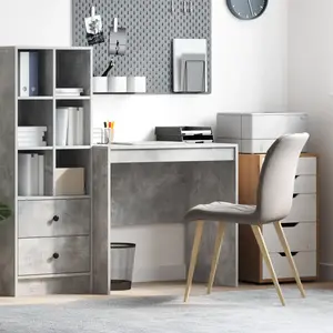 vidaXL Vidaxl Bureau En Béton Gris 80x50x76 Cm En Bois D'ingénierie pas cher