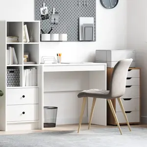 vidaXL Vidaxl Bureau D'écriture Blanc Bois D'ingénierie Moyenne Minimaliste pas cher