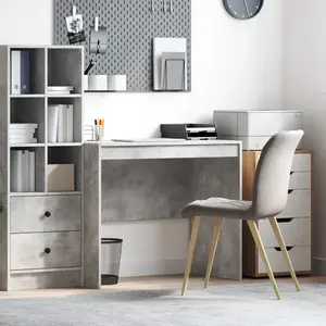 Comparateur de prix : vidaXL Vidaxl Bureau Ordi Gris Béton Panneau Mdf 90 X 50 X 76 Cm Bureau Ordi