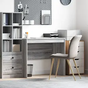 vidaXL Vidaxl Bureau D'écriture Gris Gris Sonoma Bois D'ingénierie pas cher