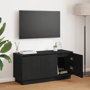 vidaXL Vidaxl Meuble Tv Noir 100x38x49 Cm Bois D'ingénierie pas cher