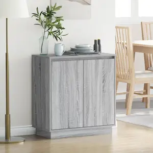 vidaXL Buffet LED Gris Sonoma 71 x 34,5 x 75 cm Bois d'ingénierie pas cher
