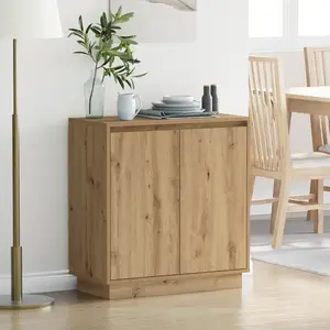 vidaXL Buffet LED Chêne artisanal 71 x 34,5 x 75 cm Bois d'ingénierie pas cher