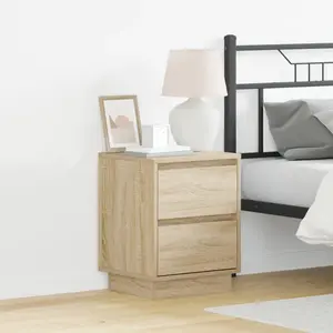 vidaXL Cabinet de chevet 2 pcs Chêne Sonoma 39 x 34,5 x 50 cm pas cher