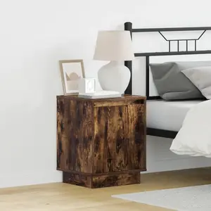 vidaXL Tables De Chevet Vidaxl Set De 2 Chêne Fumé Bois D'ingénierie pas cher