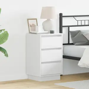 vidaXL Cabinet de chevet Blanc 39 x 34,5 x 65 cm Bois d'ingénierie pas cher