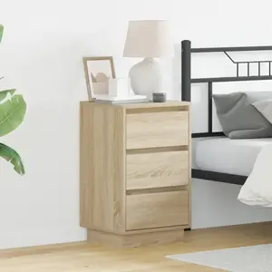 vidaXL Cabinet de chevet avec tiroir Chêne Sonoma 39 x 34,5 x 65 cm pas cher