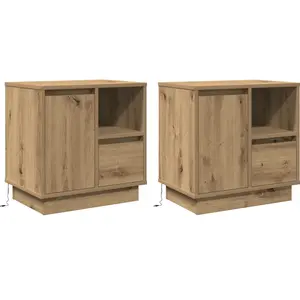 vidaXL Vidaxl Chêne Artisanal Bois D'ingénierie Moyen Table De Chevet pas cher
