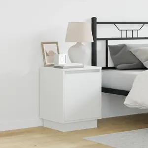 vidaXL Cabinet de chevet Blanc 39 x 34,5 x 50 cm Bois d'ingénierie pas cher