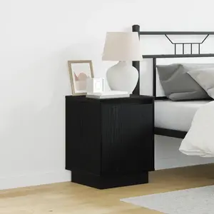 vidaXL Tables De Chevet Vidaxl Set De 2 Chêne Noir Bois D'ingénierie pas cher