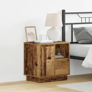 vidaXL Vidaxl Bois Ancien Bois D'ingénierie Moyenne Table De Chevet pas cher