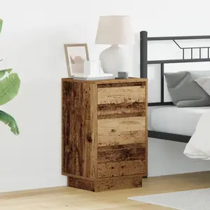 vidaXL Cabinet de chevet avec tiroir Bois ancien 39 x 34,5 x 65 cm pas cher
