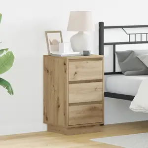 vidaXL Cabinet de chevet avec tiroir Chêne artisanal 39 x 34,5 x 65 cm pas cher