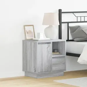 vidaXL Vidaxl Gris Sonoma Bois D'ingénierie Petit Table De Chevet pas cher