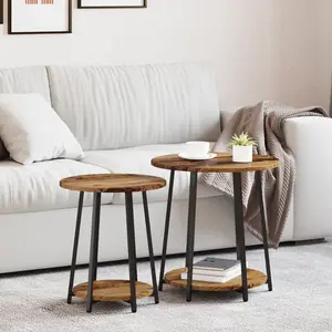 vidaXL Ensemble de tables d'appoint 2 pcs Bois ancien et noir pas cher